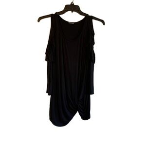 Heimish USA black cold shoulder top